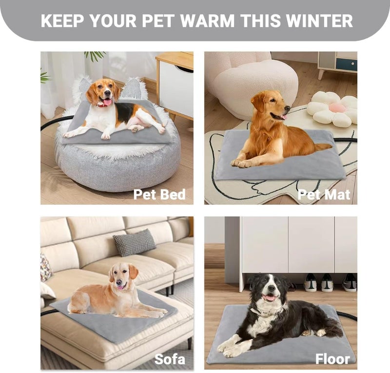 TinyWiz Pet Heating Pad for Dogs and Cats with Temperature Adjustable Timer, Indoor Outdoor Heated Bed with Overheating Protection and Warming Pad for Cat Dog House - Image 5